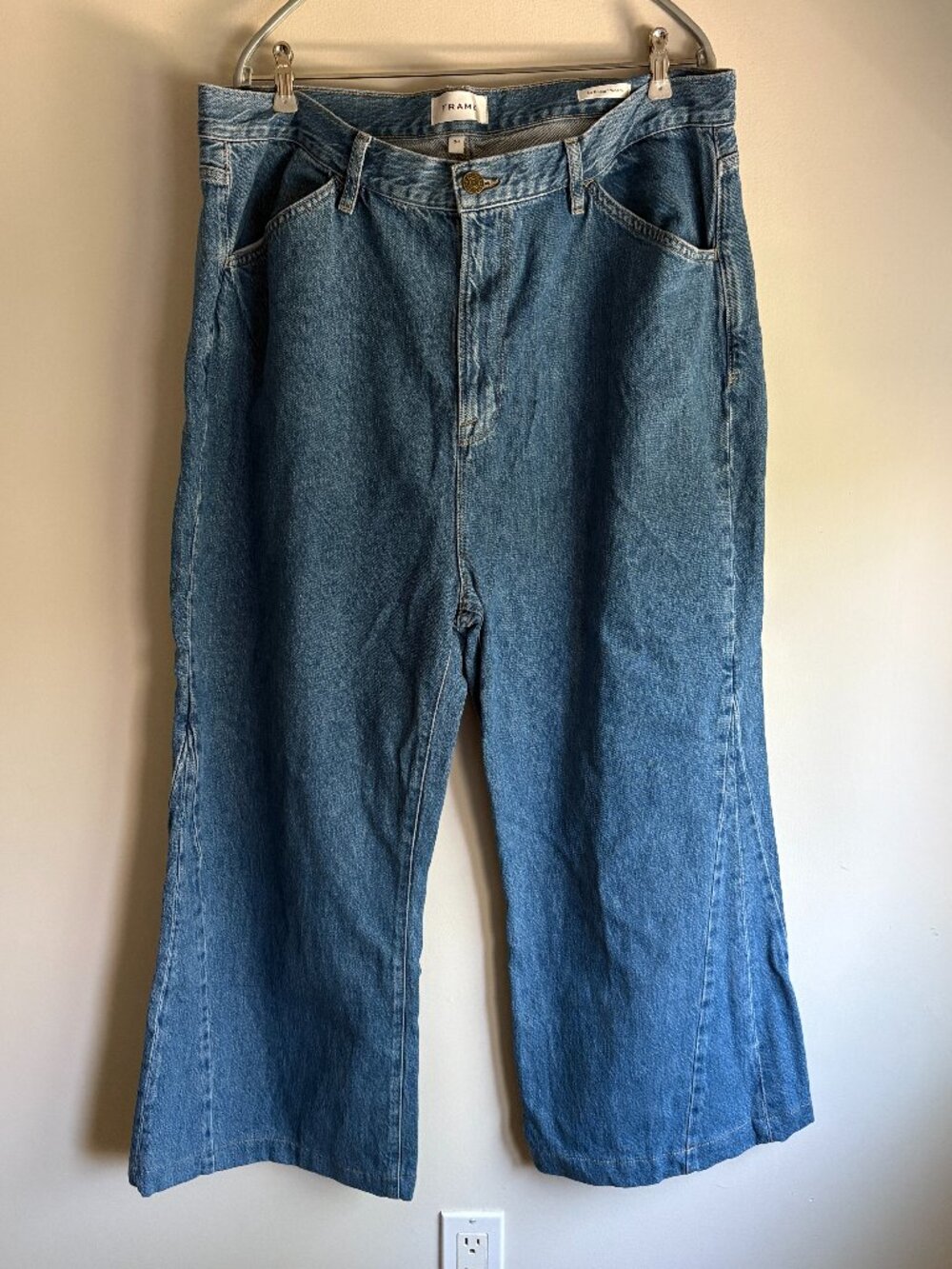 Frame Le Baggy Palazzo Jeans, Size 34